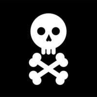 Crossbones and skull death flat vector icon for apps and games