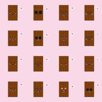cute and funny chocolate bar characters showing various emotions, cartoon vector illustration isolated on color background. kawaii chocolate bar characters, mascots, emoticons and emoji for web