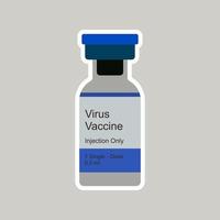 Bottles of corona vaccine, vector illustration in flat style. covid-19 or 2019-nCoV or coronavirus vaccine discovered. Trial experimental in laboratory. Medical concept for immunization protecton