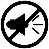 No sound or music icon. Isolated mute and warning illustration. Keep silence with forbidden and prohibited red sign. vector