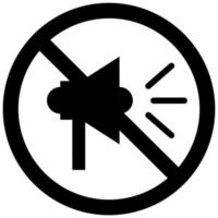 No sound or music icon. Isolated mute and warning illustration. Keep silence with forbidden and prohibited red sign. vector