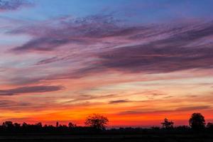 Colorful dawn sky countryside. photo