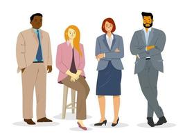 Character Set of Businessman and Businesswomen in Suit vector