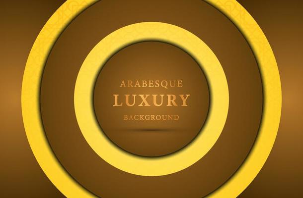 golden luxury circle background, Islamic background