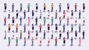 isometric people workers vector illustration pack