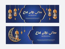 diseño de plantilla de banner de vector de eid al fitr mubarak