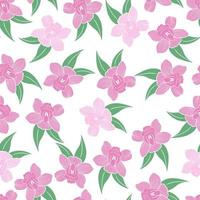 Seamless pattern pink orchids vector illustration