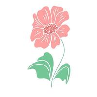 Beautiful flower with delicate pink petals isolated object vector