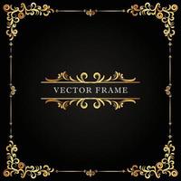 Elegant gold frame element decorative design vector