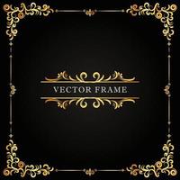 Elegant gold frame element decorative design vector