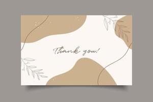 Thank you wedding card template design collection vector