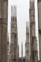 Many reinforced concrete columns. photo