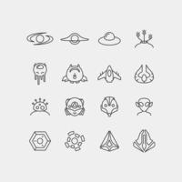 Sci Fi Element Icon Collection vector