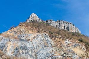 Gypsum rock with a blue sky. photo