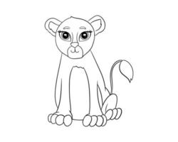 Lioness with a black outline, vector for coloring