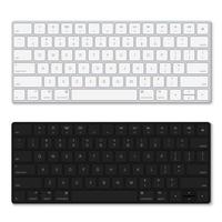 White and black keyboard isolated on white background, vector illustration