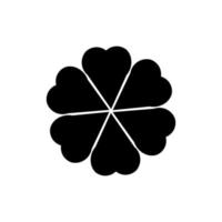 Five leaf clover icon. Black icon isolated on white background. Clover silhouette. Simple icon. Web site page and mobile app design vector element. Free Vector