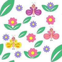 Butterfly seamless pattern. Cartoon print. Prints, fabrics, wrapping paper. vector