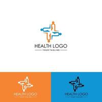 plantilla de vector de logotipo cruzado médico y de salud