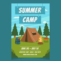 plantilla de cartel de campamento de verano