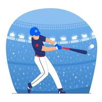 Baseball Player Hitting the Ball vector