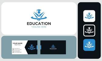 paquete de tarjeta de visita y diseño de logotipo. logotipo de educación vector