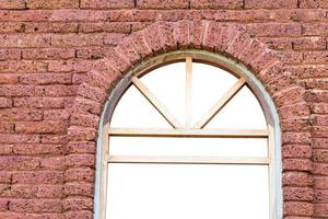 Window frame with brick wall. photo