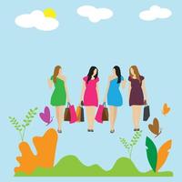 Shoppin Bag Girls vector