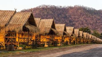 Thatched bamboo huts Mountain. photo