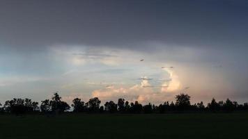 Twilight clouds in the evening in the countryside. photo