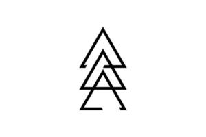 Sacred Triangles, triangle logo template. Past, present, future. Minimal geometry, ancient mystical sign. Black tattoo icon, vector isolated on white background