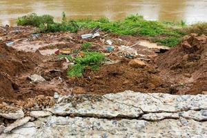 Slabs with landslide. photo