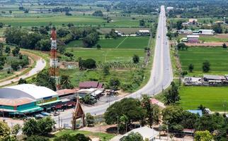 View from above of Agriculture Rural Transport. photo