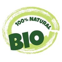 Bio products sticker, label, badge and logo vector
