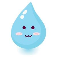 Cute happy smiling water drop. vector