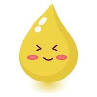 Cute happy smiling urine drop. vector
