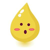 Cute happy smiling urine drop. vector