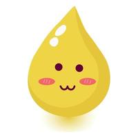 Cute happy smiling urine drop. vector