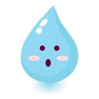 Cute happy smiling water drop. vector