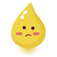 Cute happy smiling urine drop. vector