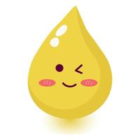 Cute happy smiling urine drop. vector