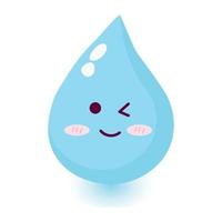 Cute happy smiling water drop. vector