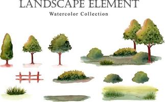 Landscape Watercolor Element vector
