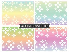 Seamless vector design with pastel colors. Background with shape star and flowers