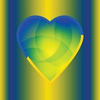 Ukraine flag icon in the shape of heart. Waving in the wind. Abstract waving flag ukraine. Paper cut style. Vector ukrainian symbol, icon, button, support and pray for ukraine.