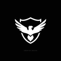 Wing branding logo with shield vector