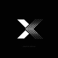 Letter design X unique branding concept vector