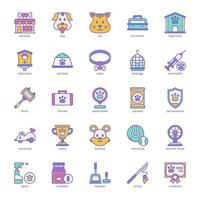 paquete de iconos de tienda de mascotas para el diseño de su sitio web, logotipo, aplicación, ui. icono de la tienda de mascotas lleno de diseño de color. ilustración de gráficos vectoriales y trazo editable. vector