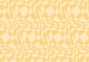 Retro checkered vector background. 1970 vibe wallpaper for your graphic design. Psychedelic hippie art in pastel yelllow colour.