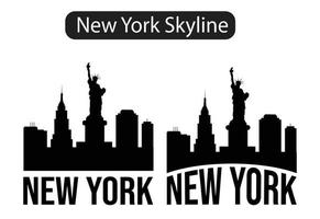 New York city skyline silhouette vector illustration